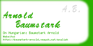 arnold baumstark business card